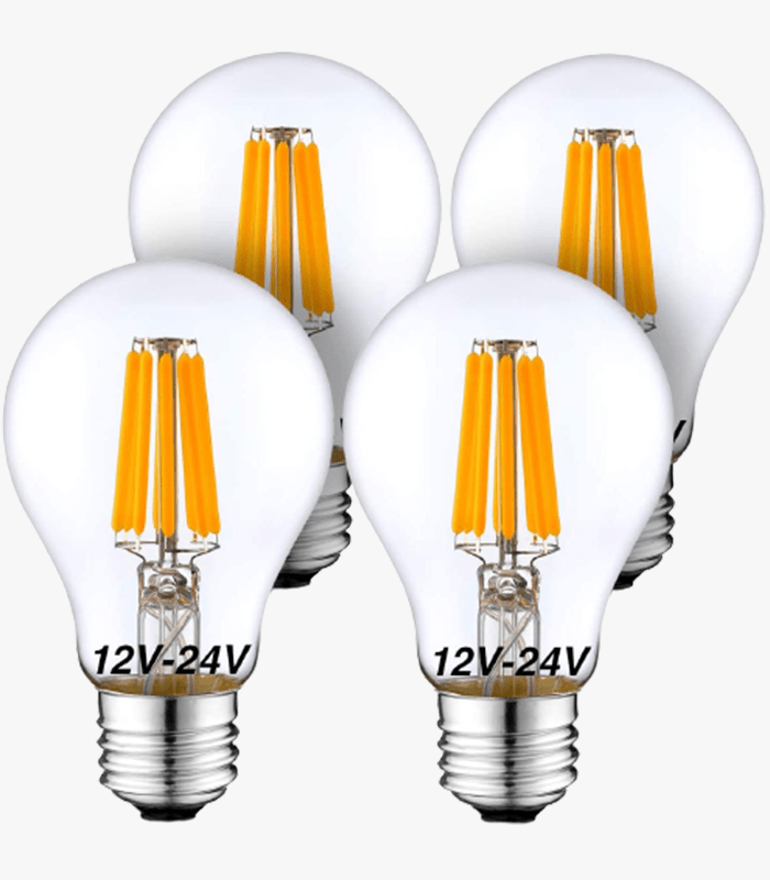 LED Light Bulb AC DC 12V 24V Globe Lamp E26 E27 Cool Warm White Lighting Pack 2 